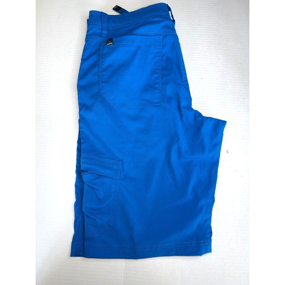 PrAna Cargo Shorts Men's W 33 Bright Blue Lightweight Nylon Belted 12 inch Ins - Picture 7 of 10
